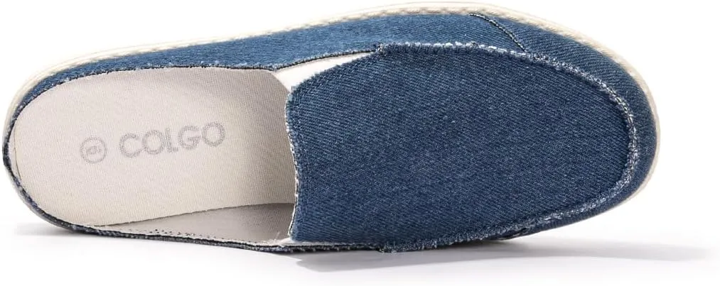 Colgo Womens Mules Shoes, Comfortable Slip on Canvas Shoes for Women