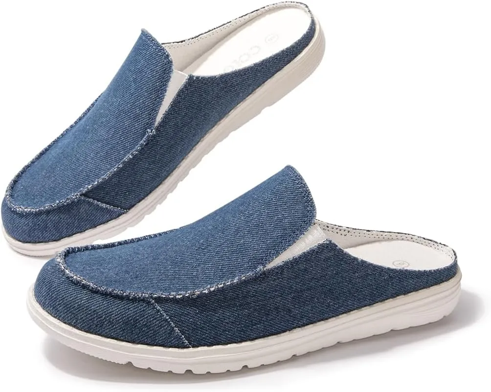 Colgo Womens Mules Shoes, Comfortable Slip on Canvas Shoes for Women