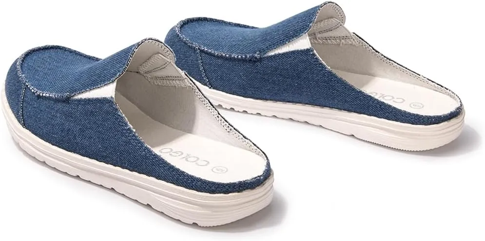 Colgo Womens Mules Shoes, Comfortable Slip on Canvas Shoes for Women