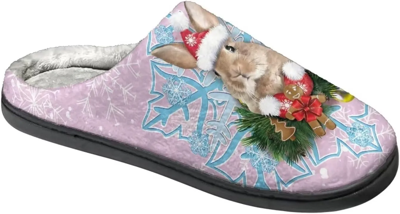 Comfortable Plush Slippers Full Toe Slip-On House Shoes Fuzzy Bedroom Slippers for Women Men Indoor Outdoor
