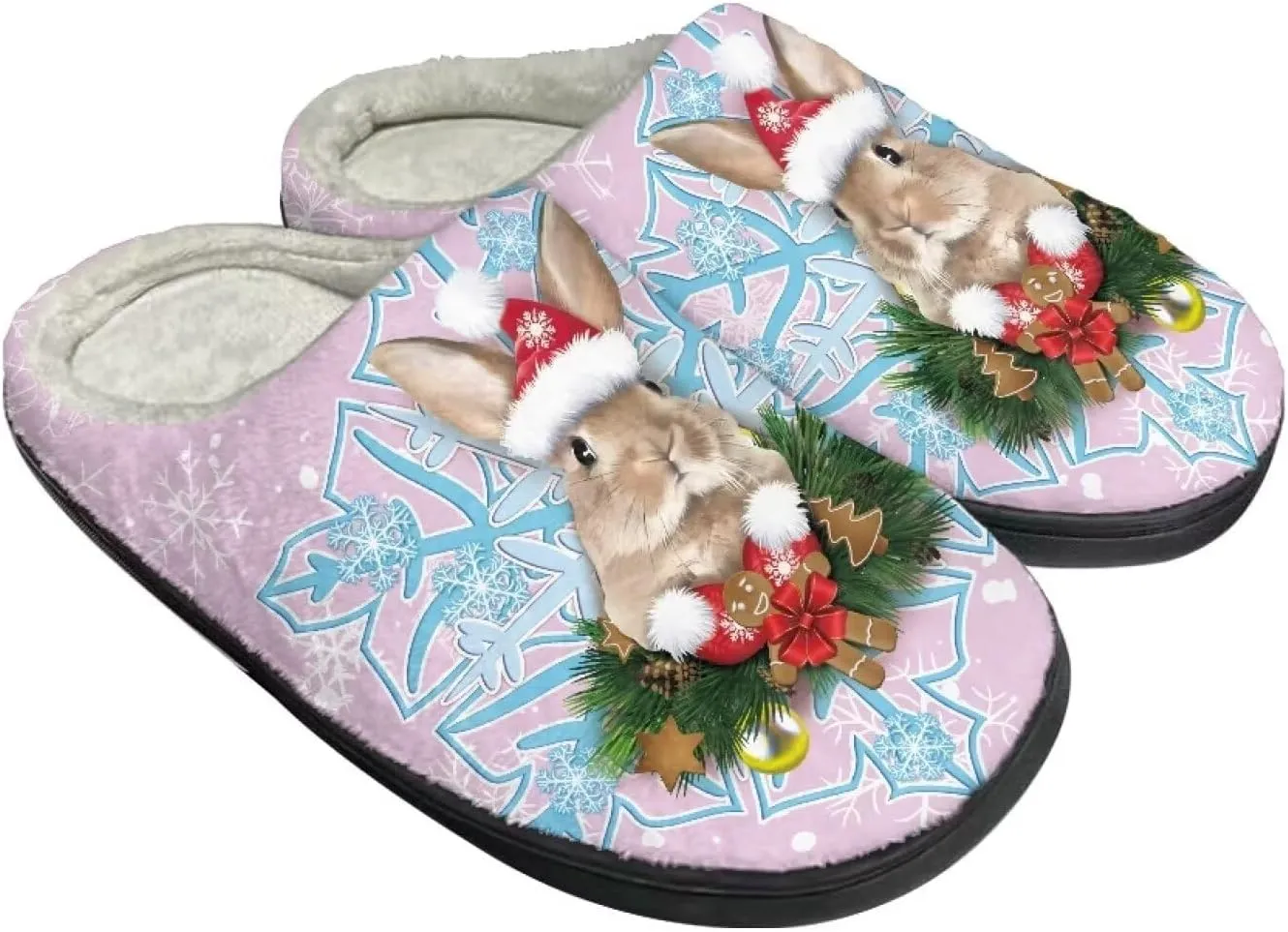 Comfortable Plush Slippers Full Toe Slip-On House Shoes Fuzzy Bedroom Slippers for Women Men Indoor Outdoor
