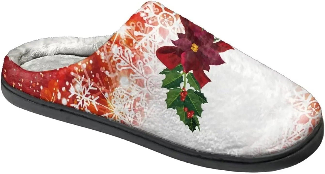 Comfortable Plush Slippers Full Toe Slip-On House Shoes Fuzzy Bedroom Slippers for Women Men Indoor Outdoor