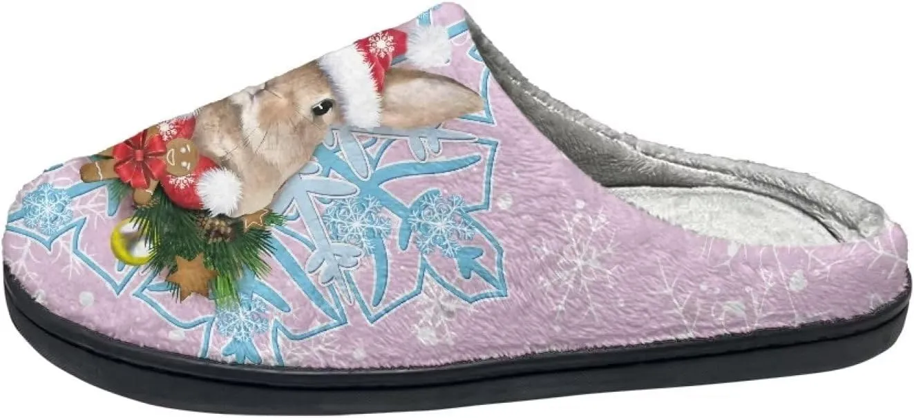 Comfortable Plush Slippers Full Toe Slip-On House Shoes Fuzzy Bedroom Slippers for Women Men Indoor Outdoor