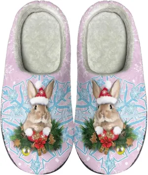 Comfortable Plush Slippers Full Toe Slip-On House Shoes Fuzzy Bedroom Slippers for Women Men Indoor Outdoor