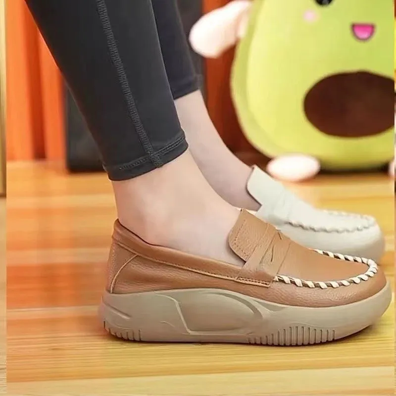 Comfortable Thick-Soled Slip-on Loafer