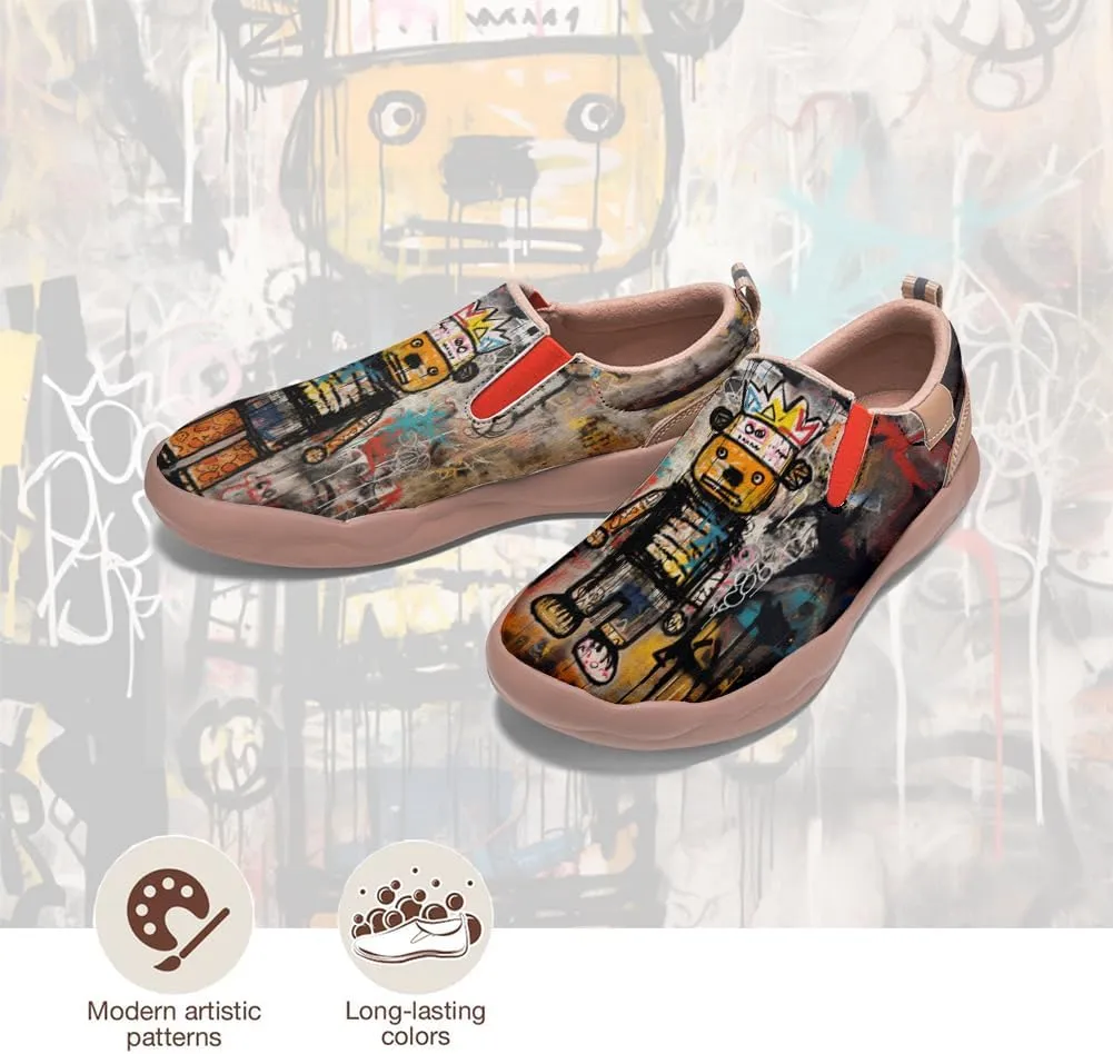 Comfortable Travel Shoes for Mens Loafers Slip-on Shoes Graffiti Art Painted Casual Walking Lightweight Sneakers