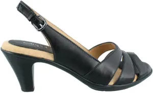 Comfortiva® Neima - Soft Spots Sandals for Women – Smooth Lining – Slingback Strap – Hand-Painted Sleek Heels Black Velvet Sheep Nappa 9.5 N (AA)