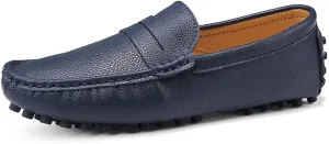 Comodish Driving Loafer for Men Boat Moccasins Slip On Style PU Leather Low Top Pure Colors Round Toe