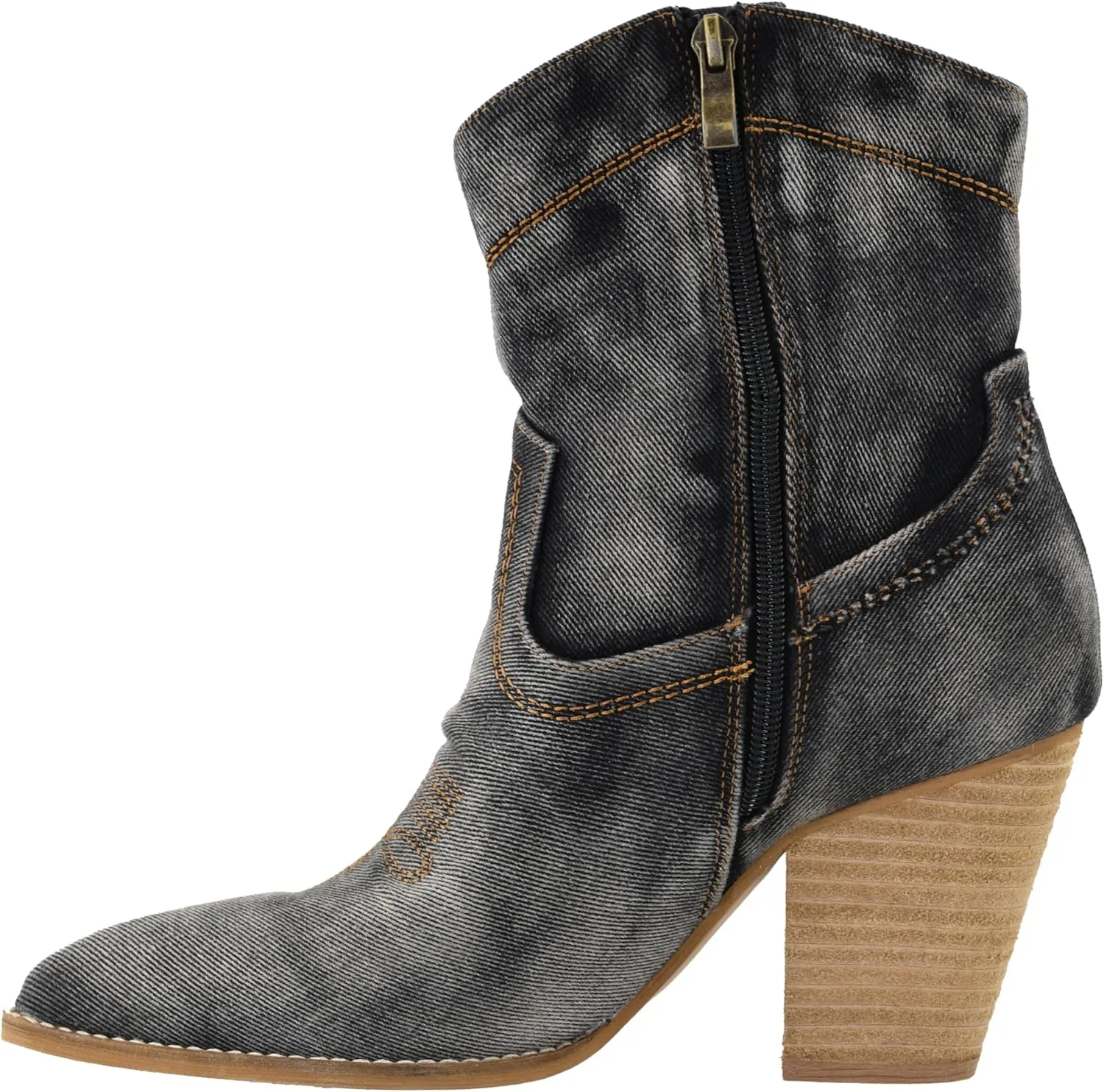 Corkys Footwear Friends In Low Places 3.5-Inch Heel Booties Memory Foam Insoles, Full Inside Zip, Western-Inspired Design, Chic Day-to-Night Wear