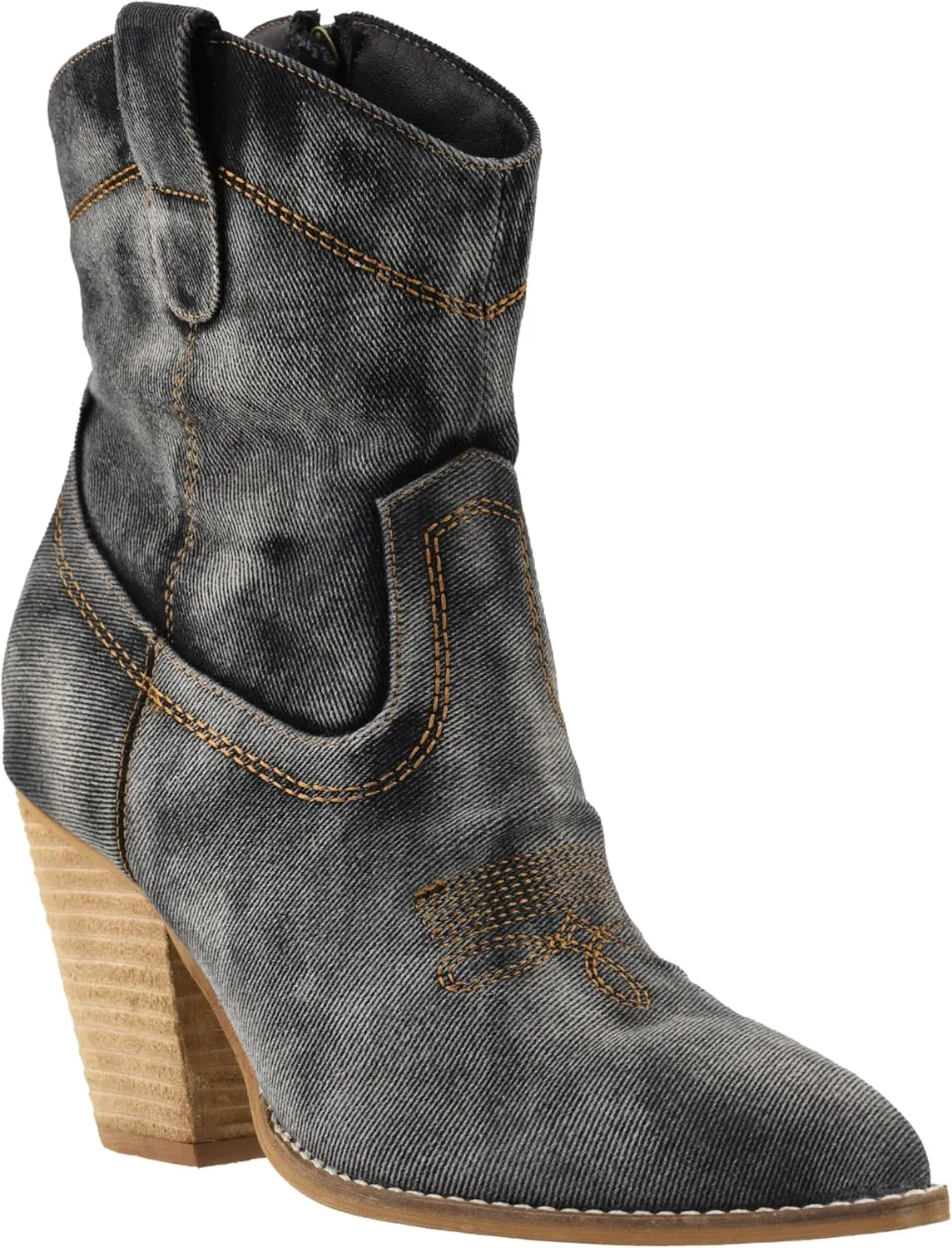 Corkys Footwear Friends In Low Places 3.5-Inch Heel Booties Memory Foam Insoles, Full Inside Zip, Western-Inspired Design, Chic Day-to-Night Wear