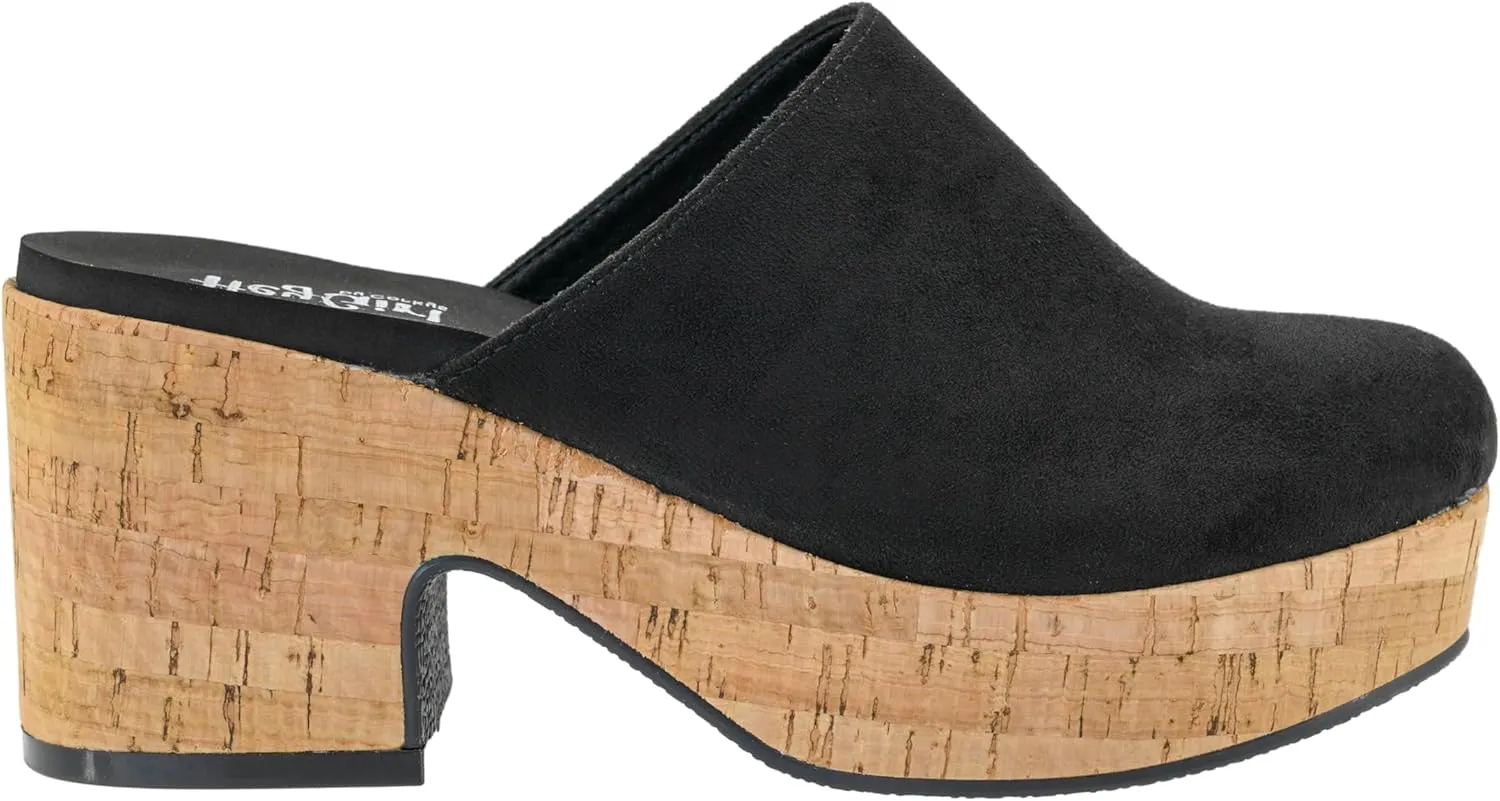 Corkys Footwear Watch Your Back 2.5-Inch Heeled Clogs Black Memory Foam Insoles for All-Day Comfort Closed Toe Design Fall Fashion Essential