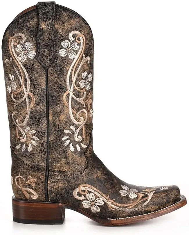 Corral Circle G Women's Honey Cowhide Cowgirl Boot Square Toe Honey
