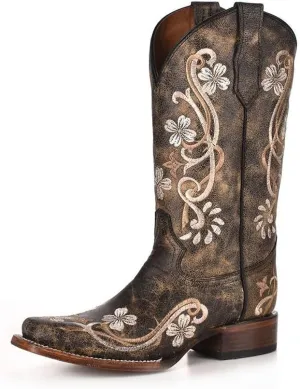 Corral Circle G Women's Honey Cowhide Cowgirl Boot Square Toe Honey