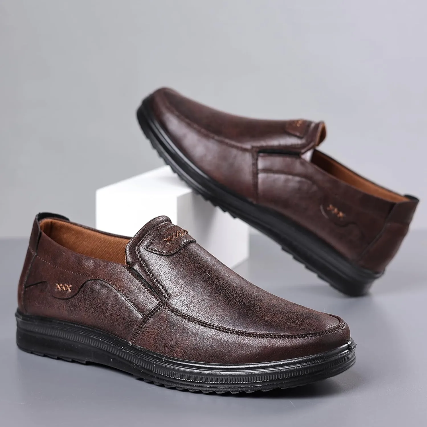 COSIDRAM Mens Loafers Casual Shoes Slip on Comfort Soft Breathable Daily Flats Non Slip Driving Shoes