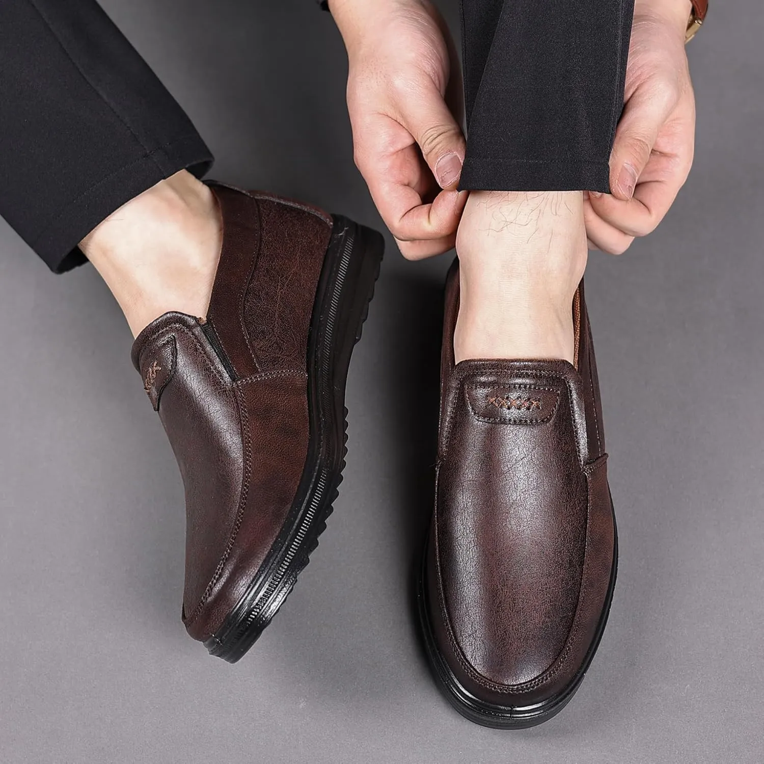 COSIDRAM Mens Loafers Casual Shoes Slip on Comfort Soft Breathable Daily Flats Non Slip Driving Shoes