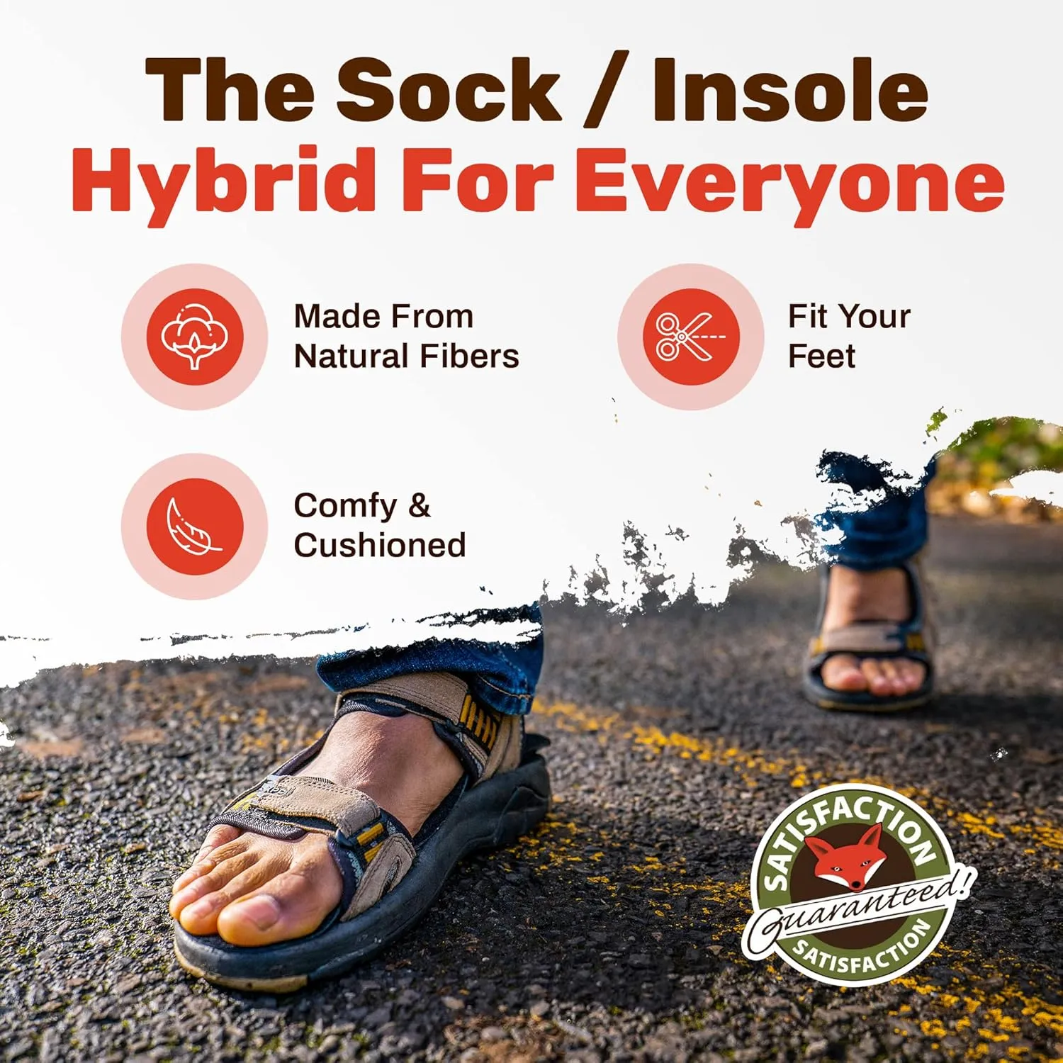 Cotton Flat Shoe Insert for Sandals & Sockless Shoes, Comfortable Shoe Insoles with Sweat-Absorbent Natural Fiber & Non-Slip Silicone Grip, Narrow-Cut Shoe Inserts for Women, Black, Size 39 - SoxsolS