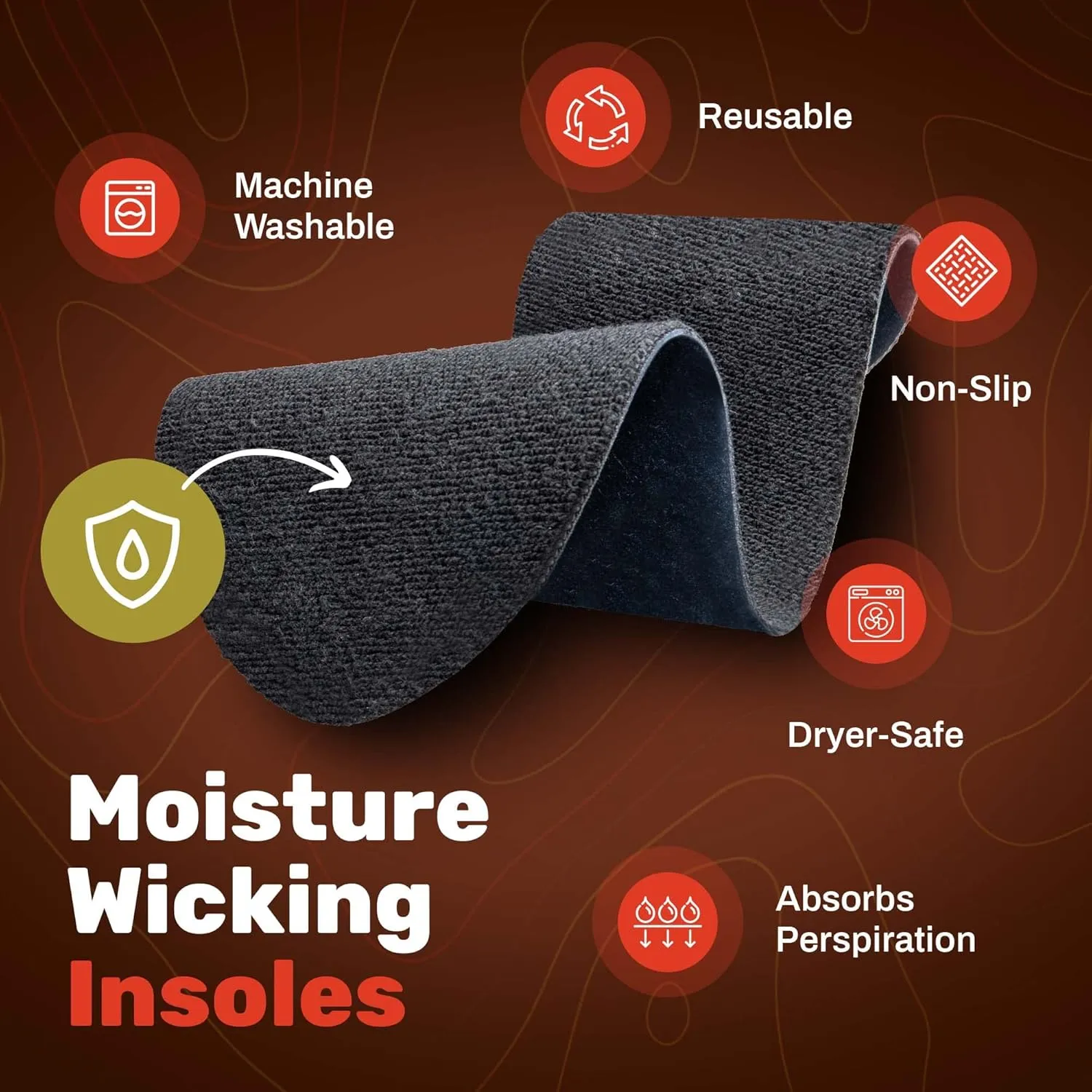Cotton Flat Shoe Insert for Sandals & Sockless Shoes, Comfortable Shoe Insoles with Sweat-Absorbent Natural Fiber & Non-Slip Silicone Grip, Narrow-Cut Shoe Inserts for Women, Black, Size 39 - SoxsolS