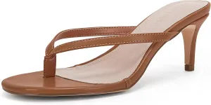 Coutgo Women's Kitten Heel Flip Flops Slip On Thong Slide Sandals Comfortable Summer Beach Shoes