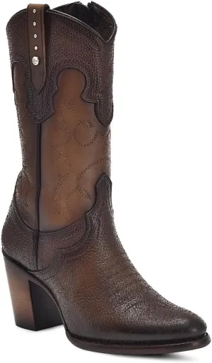 Cuadra Women's Bootie in Genuine Leather Brown 4V00RS