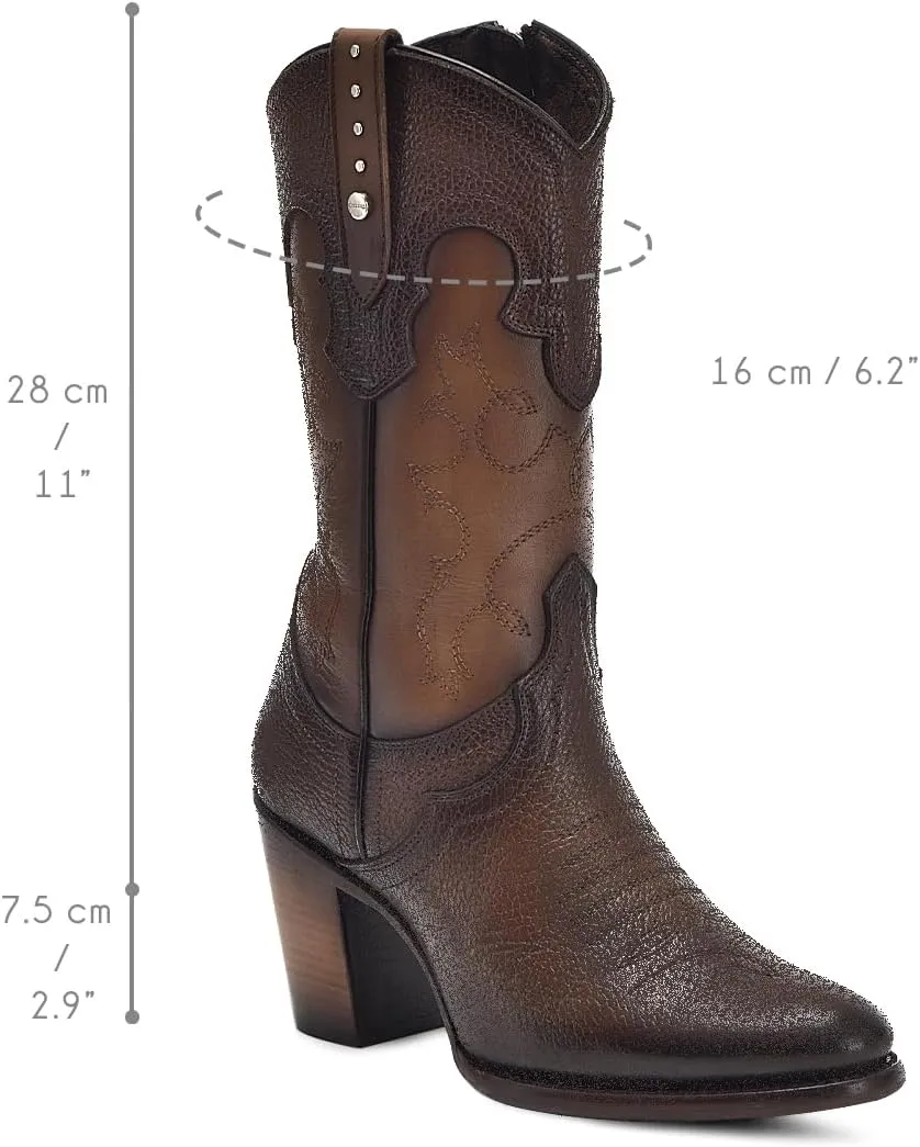 Cuadra Women's Bootie in Genuine Leather Brown 4V00RS