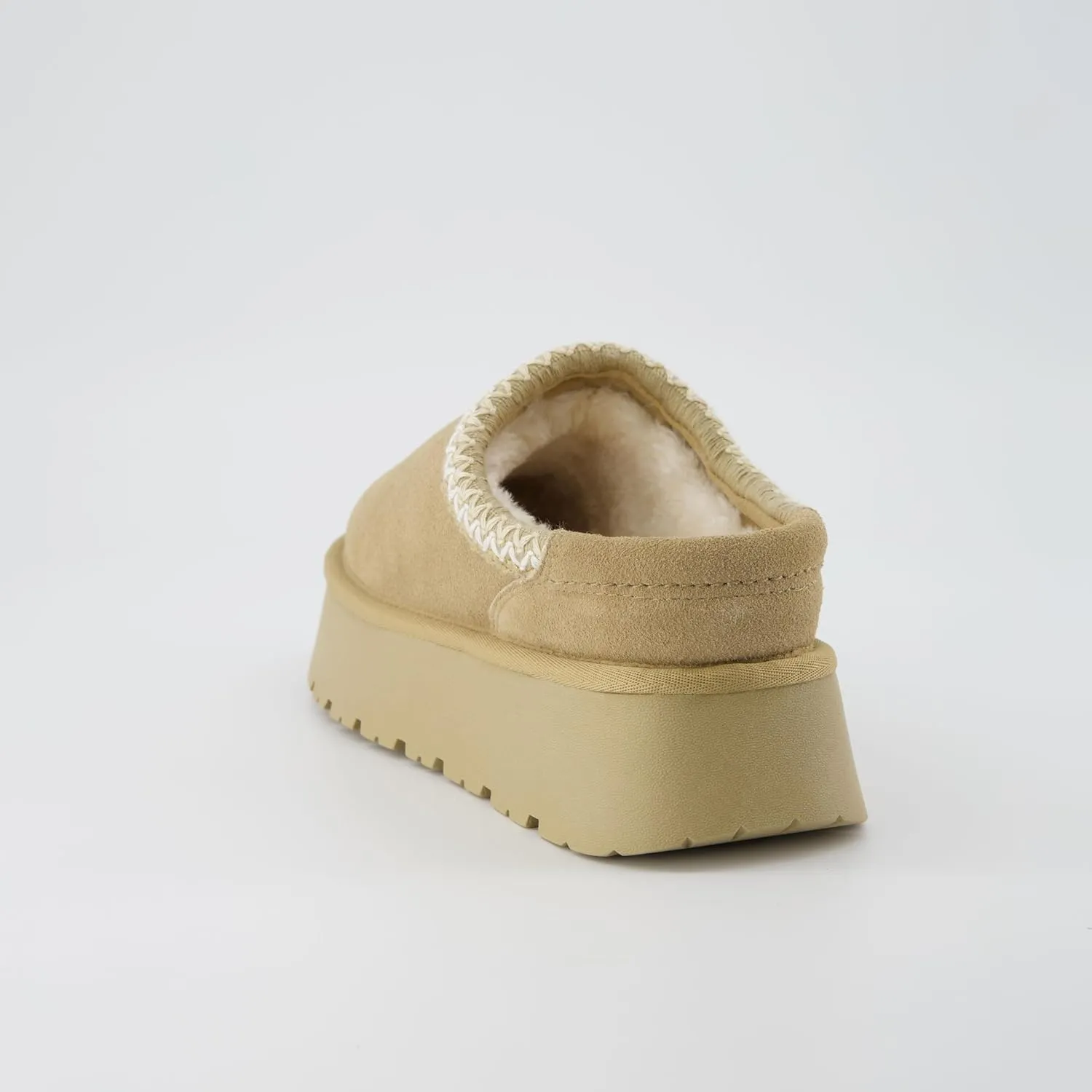 CUSHIONAIRE Kabuki Platform Boots Genuine Suede Fuzzy Mule Slippers for Women with Memory Foam | Indoor/Outdoor Womens Slippers | Wide Widths Available