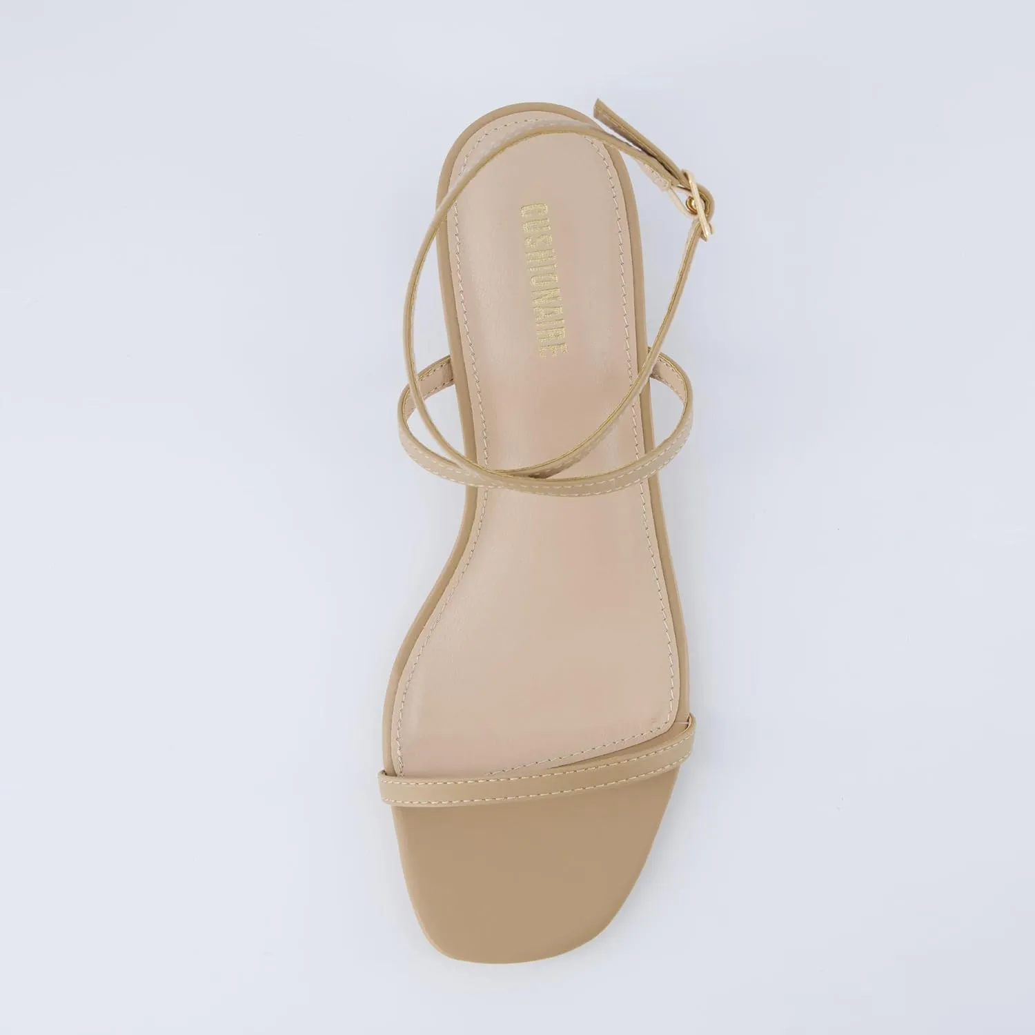CUSHIONAIRE Sonata Women’s Ankle Wrap One Band Kitten Heel Sandal – Strappy Faux Leather Dress Shoe with Adjustable Buckle