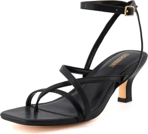 CUSHIONAIRE Women's Kitten heel sandal  Memory Foam and Wide Widths Available