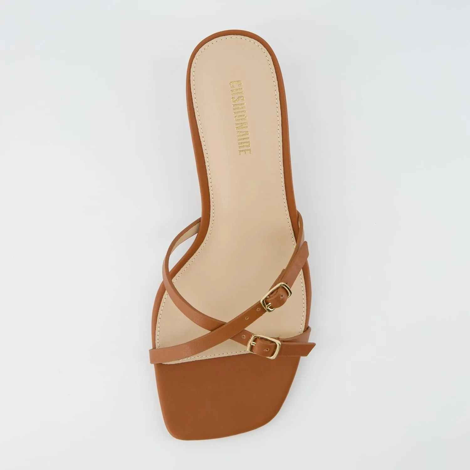 CUSHIONAIRE Women's Milan Kitten Heel Sandals  Memory Foam, Wide Widths Available