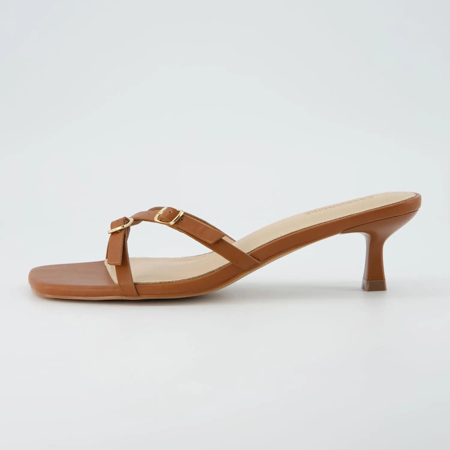CUSHIONAIRE Women's Milan Kitten Heel Sandals  Memory Foam, Wide Widths Available