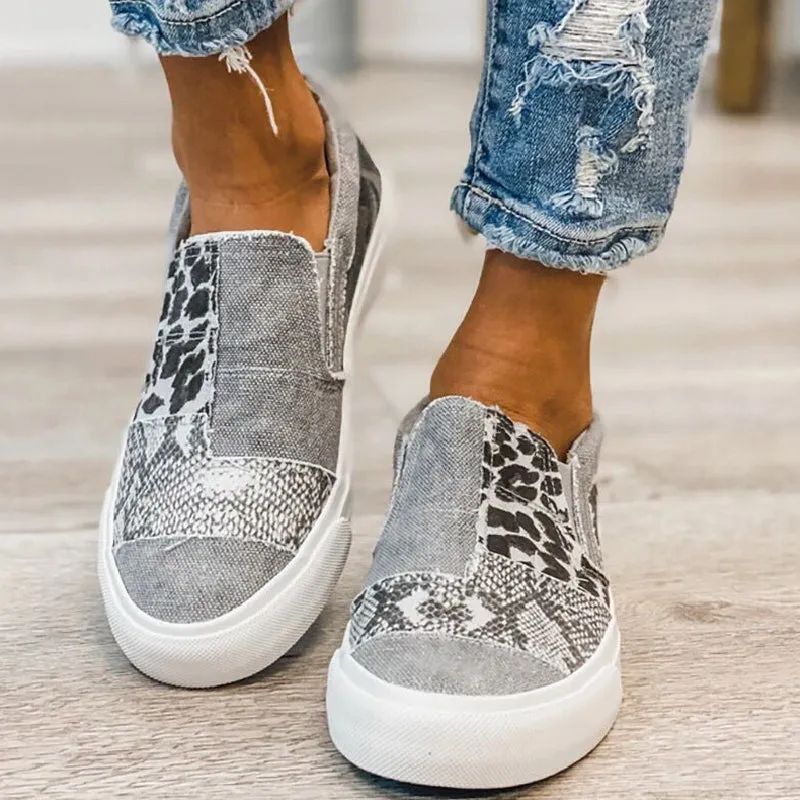 Daily Comfortable Patchwork Casual Out Flats Big-ticket savings Printing Shoes Round Buy-one-get-one Door