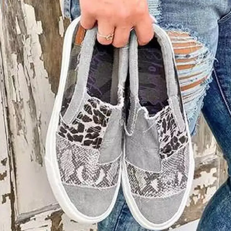 Daily Comfortable Patchwork Casual Out Flats Big-ticket savings Printing Shoes Round Buy-one-get-one Door