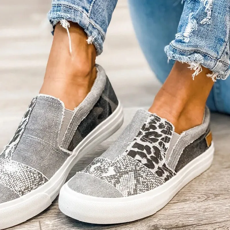 Daily Comfortable Patchwork Casual Out Flats Big-ticket savings Printing Shoes Round Buy-one-get-one Door