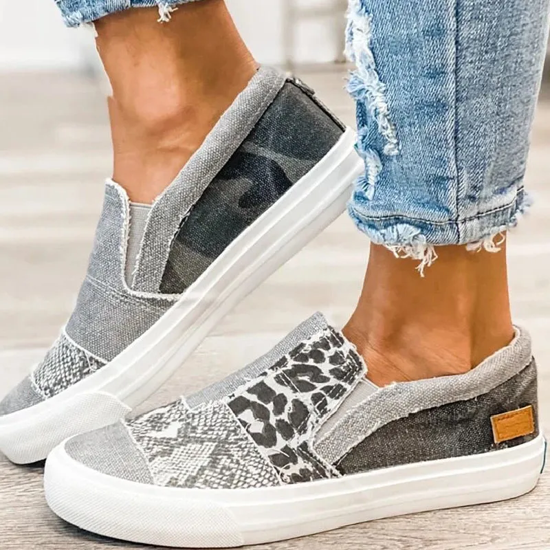 Daily Comfortable Patchwork Casual Out Flats Big-ticket savings Printing Shoes Round Buy-one-get-one Door