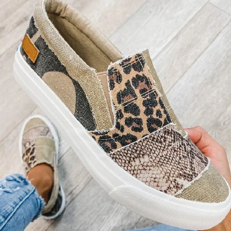 Daily Comfortable Patchwork Casual Out Flats Big-ticket savings Printing Shoes Round Buy-one-get-one Door