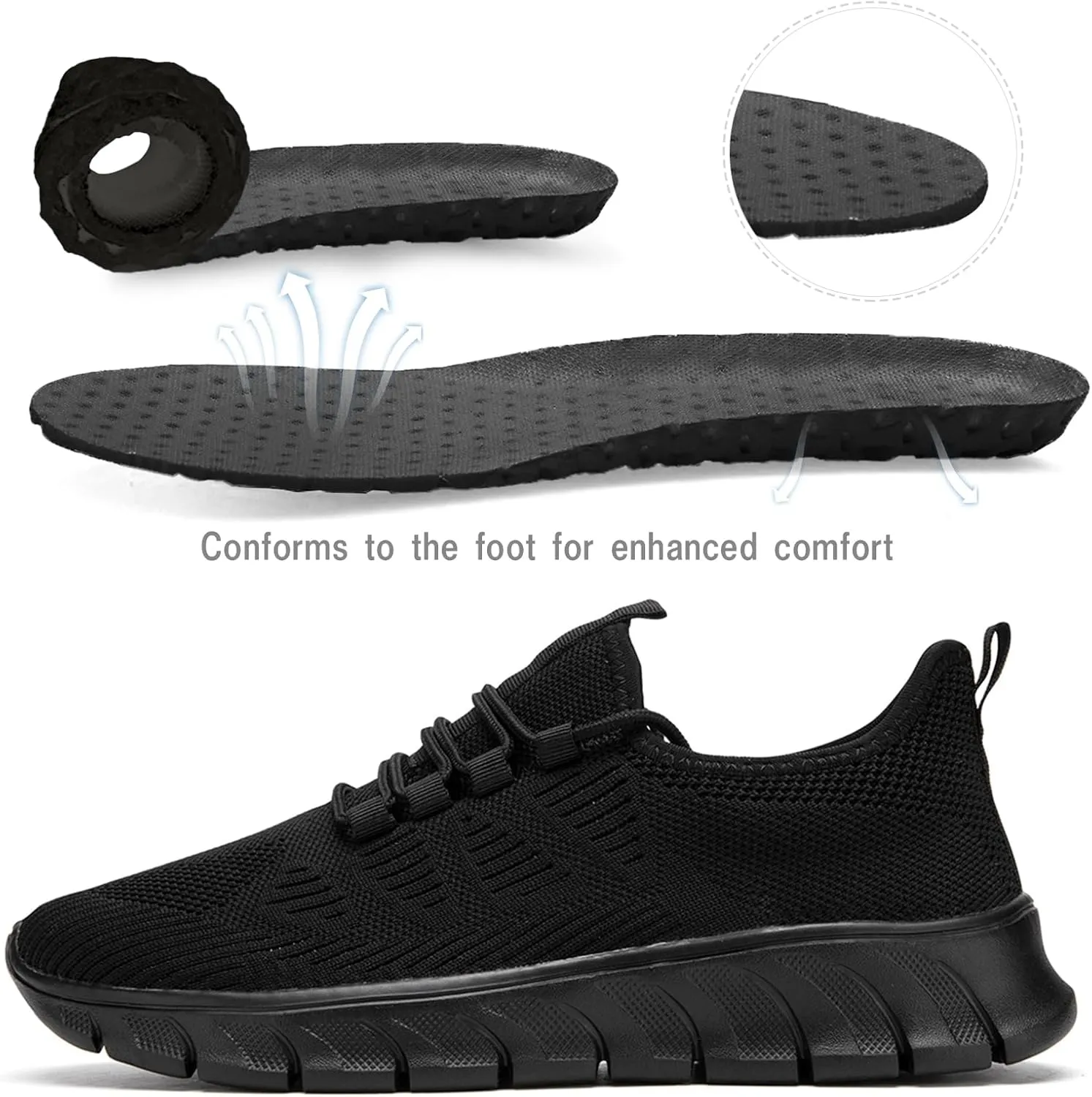 Damyuan Women's Grey Running Shoes, Mesh Tennis Sneakers, Slip On, Comfortable, Athletic, Gym, Summer, Casual, Workout Shoes