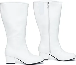 Danz N Motion Parade Boots Womens Dolly 2" Heel Knee High Black and White 531 & 5333