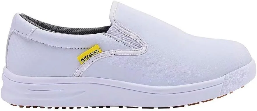 DDTX Slip Oil Resistant Slip-on Mens Work Shoes Black/White