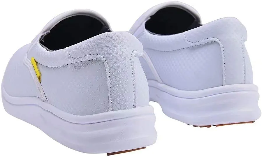 DDTX Slip Oil Resistant Slip-on Mens Work Shoes Black/White