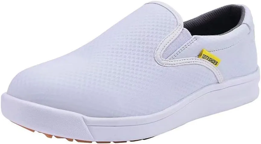 DDTX Slip Oil Resistant Slip-on Mens Work Shoes Black/White
