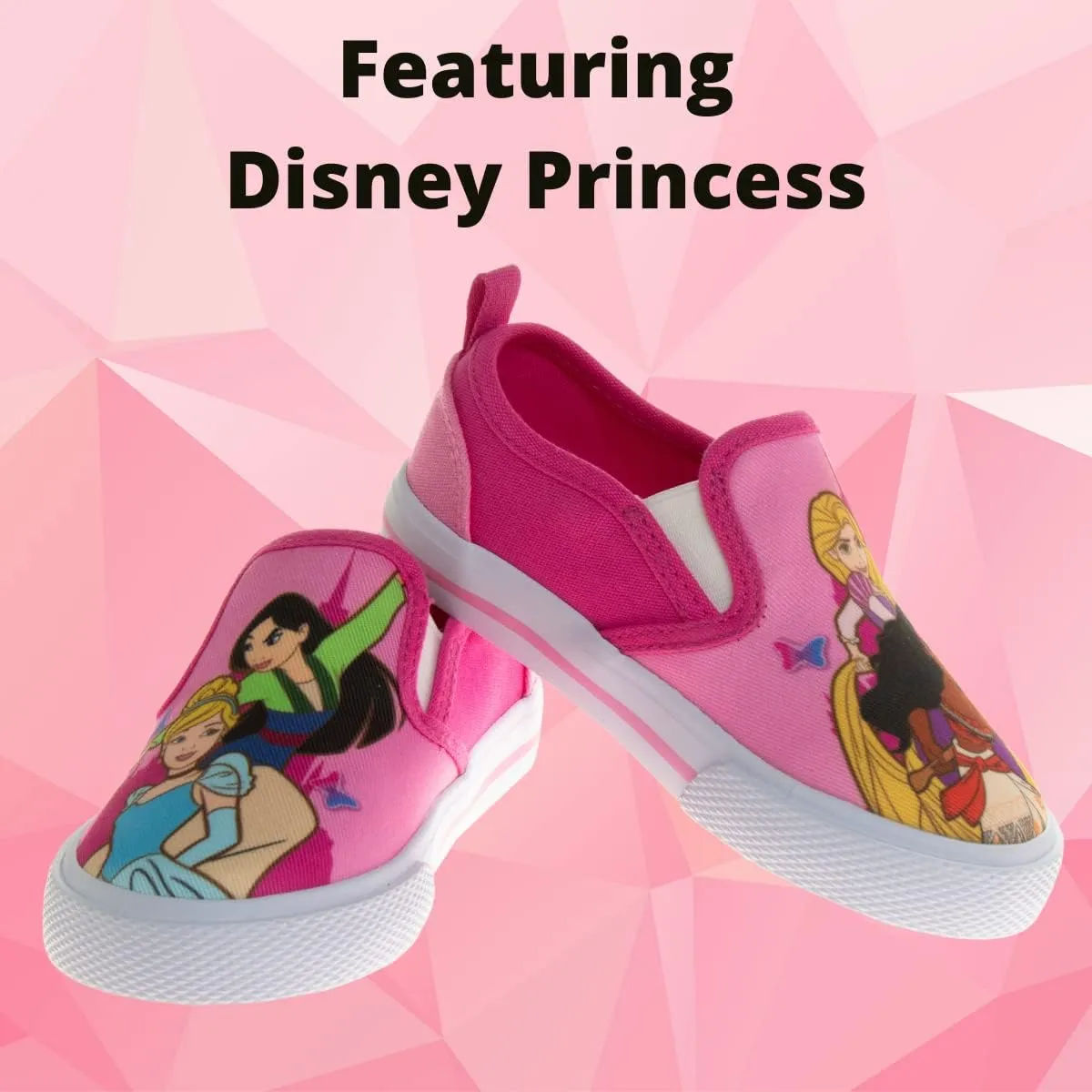 Disney Minnie Mouse, Elsa Frozen, Snow White Princess Shoes for Girls Toddler Kids Character Loafer Low top Slip-on Casual Tennis Canvas Sneakers