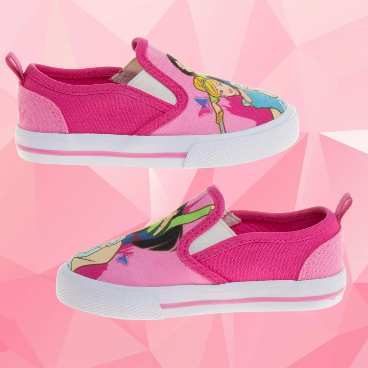 Disney Minnie Mouse, Elsa Frozen, Snow White Princess Shoes for Girls Toddler Kids Character Loafer Low top Slip-on Casual Tennis Canvas Sneakers
