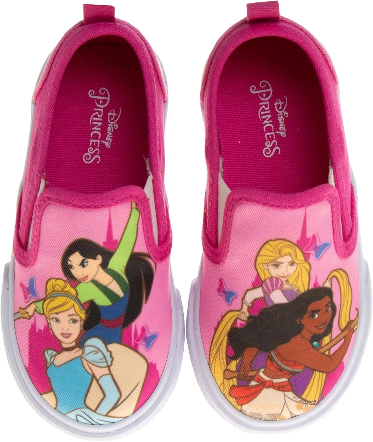 Disney Minnie Mouse, Elsa Frozen, Snow White Princess Shoes for Girls Toddler Kids Character Loafer Low top Slip-on Casual Tennis Canvas Sneakers