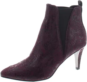 DKNY Womens Alani Suede Closed Toe Ankle Fashion Boots, Purple, Size 7.0