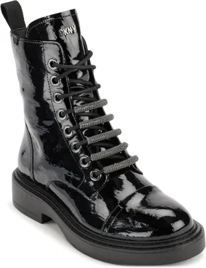DKNY Women's Maylaya Lace Up Combat Boot