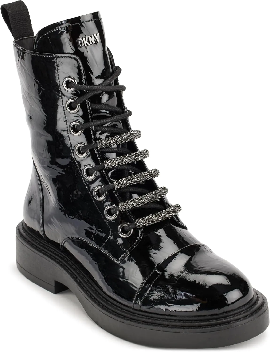 DKNY Women's Maylaya Lace Up Combat Boot