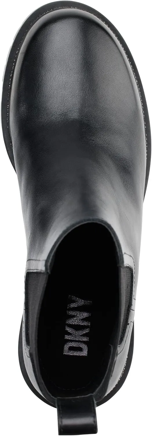 DKNY Women's Smooth Lug Sole Leather Boot Fashion