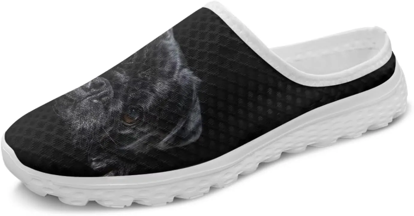 Dog Cat Print Mule Slippers for Women Memory Foam Clipper Fashion Sneakers Comfortable Slip-On Loafers Shoe