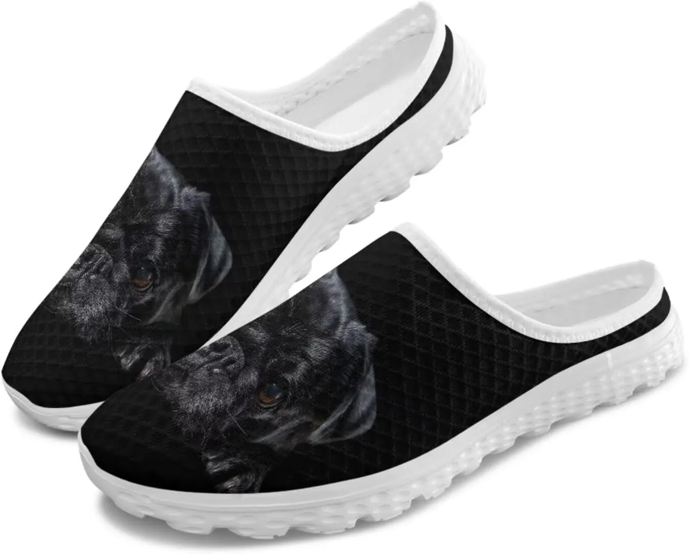 Dog Cat Print Mule Slippers for Women Memory Foam Clipper Fashion Sneakers Comfortable Slip-On Loafers Shoe