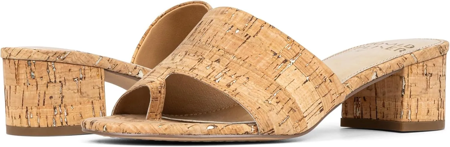 Donald Pliner Women's Naia Sparkle Cork Heeled Sandal