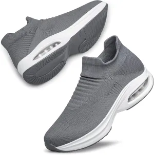 DOUSSPRT Womens Walking Shoes Sock Casual Ladies Fashion Sneakers Comfortable Slip On Air Cushion Platform